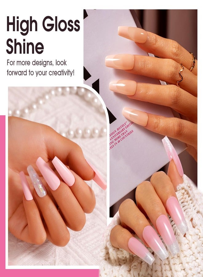 ROSALIND Poly Nail Gel Set, 8 Colors 10g Clear Pretty Poly Extension Gel Nail Set, Nude Pink Poly Nail Gel Set Builder Pink Gel Extension Kit for Nail Art Design Easy DIY Gift for Women - Image 4